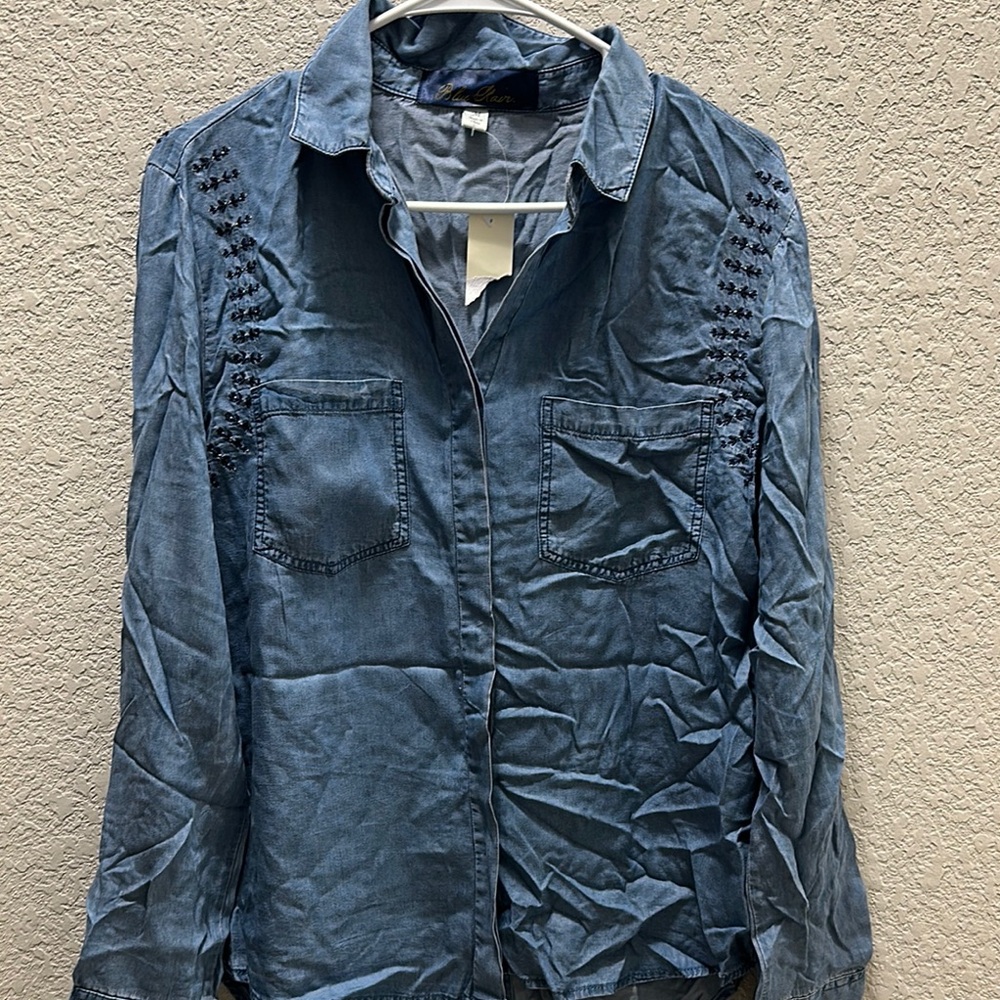 Blue Denim Button-Up Shirt